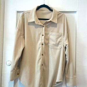 Cream oversized button up